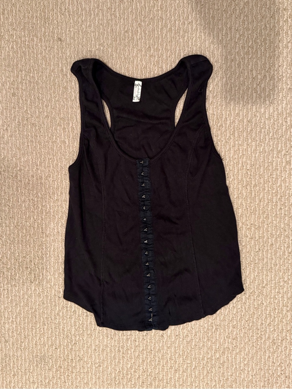 Free People black corset tank top